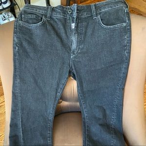 High rise flare black cropped jeans